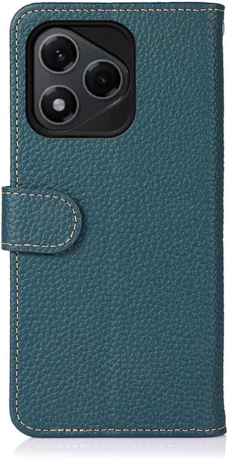 iTape Genuine leather pebbled phone case for Honor 400 Lite, cowhide RFID anti-theft brush phone case with card slot and shockproof flip cover Red
