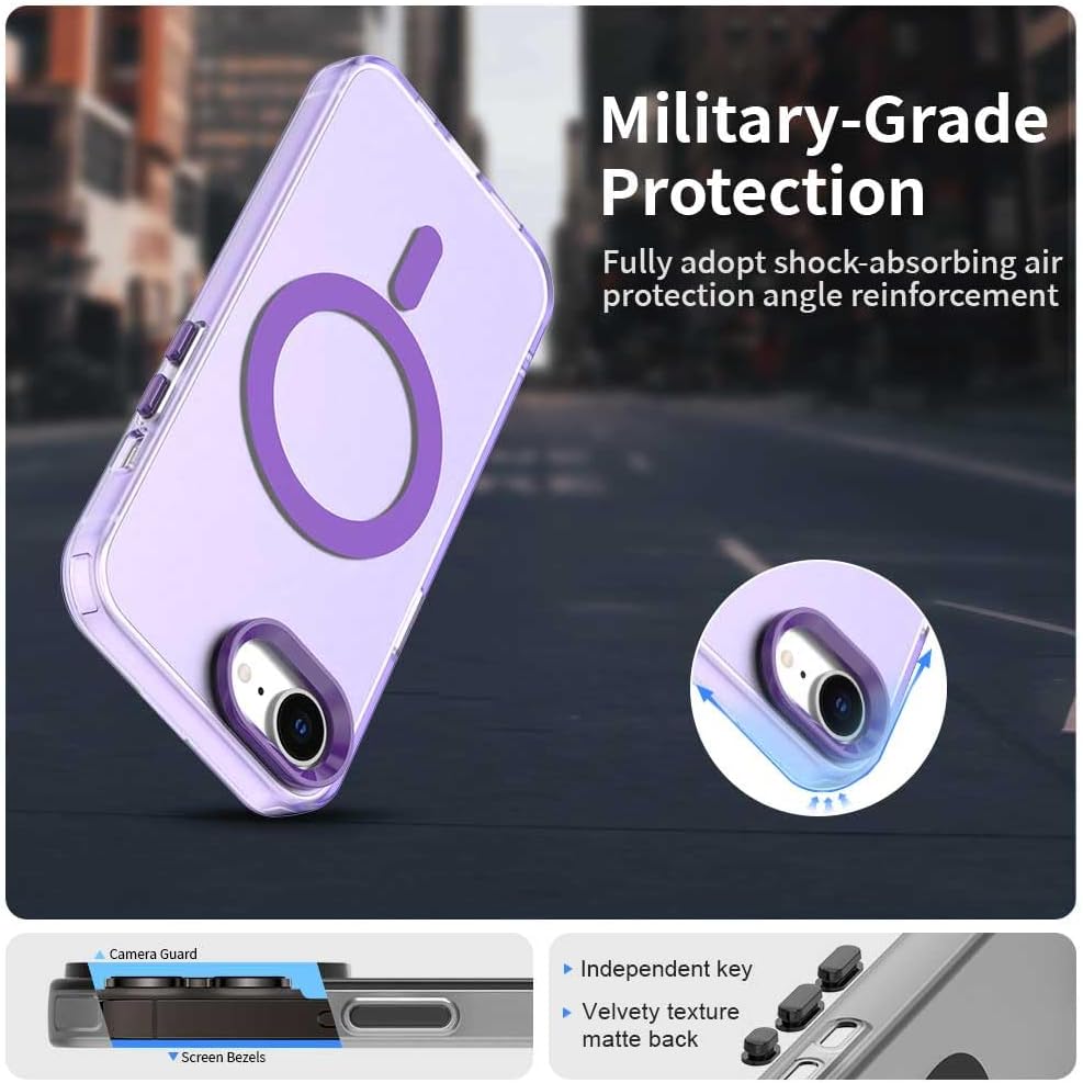 TPU magnetic candy color mobile phone case for iPhone 16E, supports wireless charging, four-corner airbag protection, military anti-fall mobile phone case Red