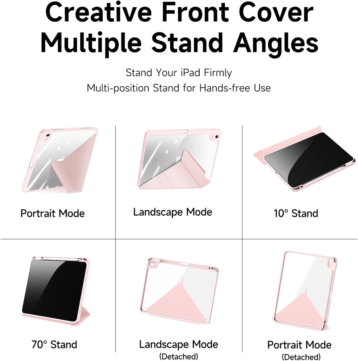 Magnetic protective case for Apple iPad Air 11 (2025), [Stand function] Ultra-thin smart case with automatic sleep wake function Pink