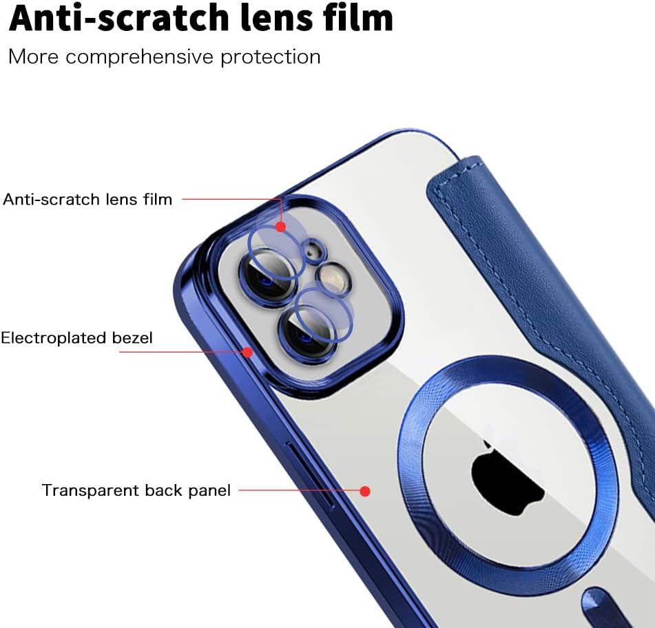 Wallet phone case suitable for iPhone 11 with [Credit Card Holder][RFID Blocking], compatible with magnetic wireless charging Green