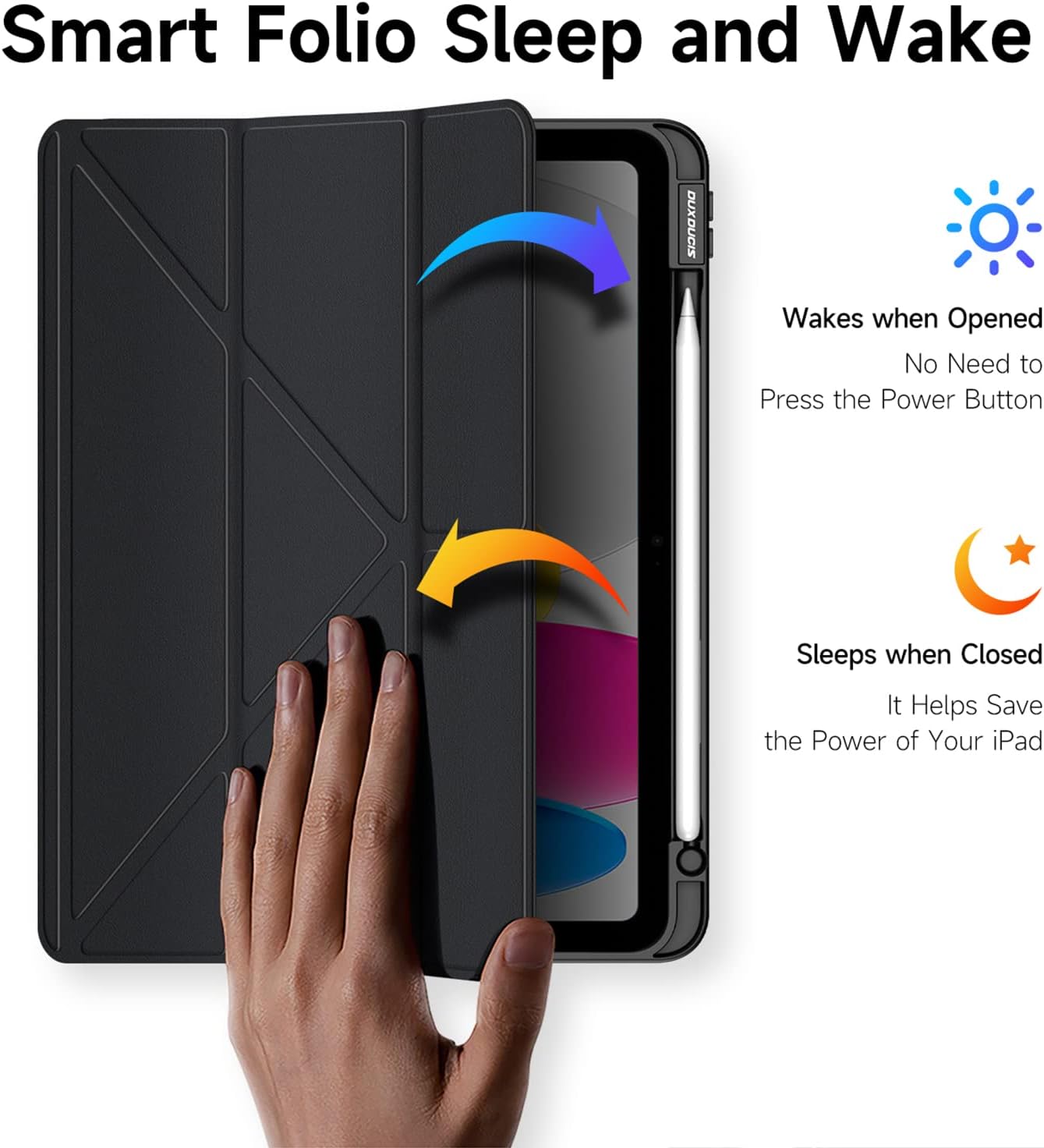 Magnetic protective case for Apple iPad Air 11 (2025), [Stand function] Ultra-thin smart case with automatic sleep wake function Pink