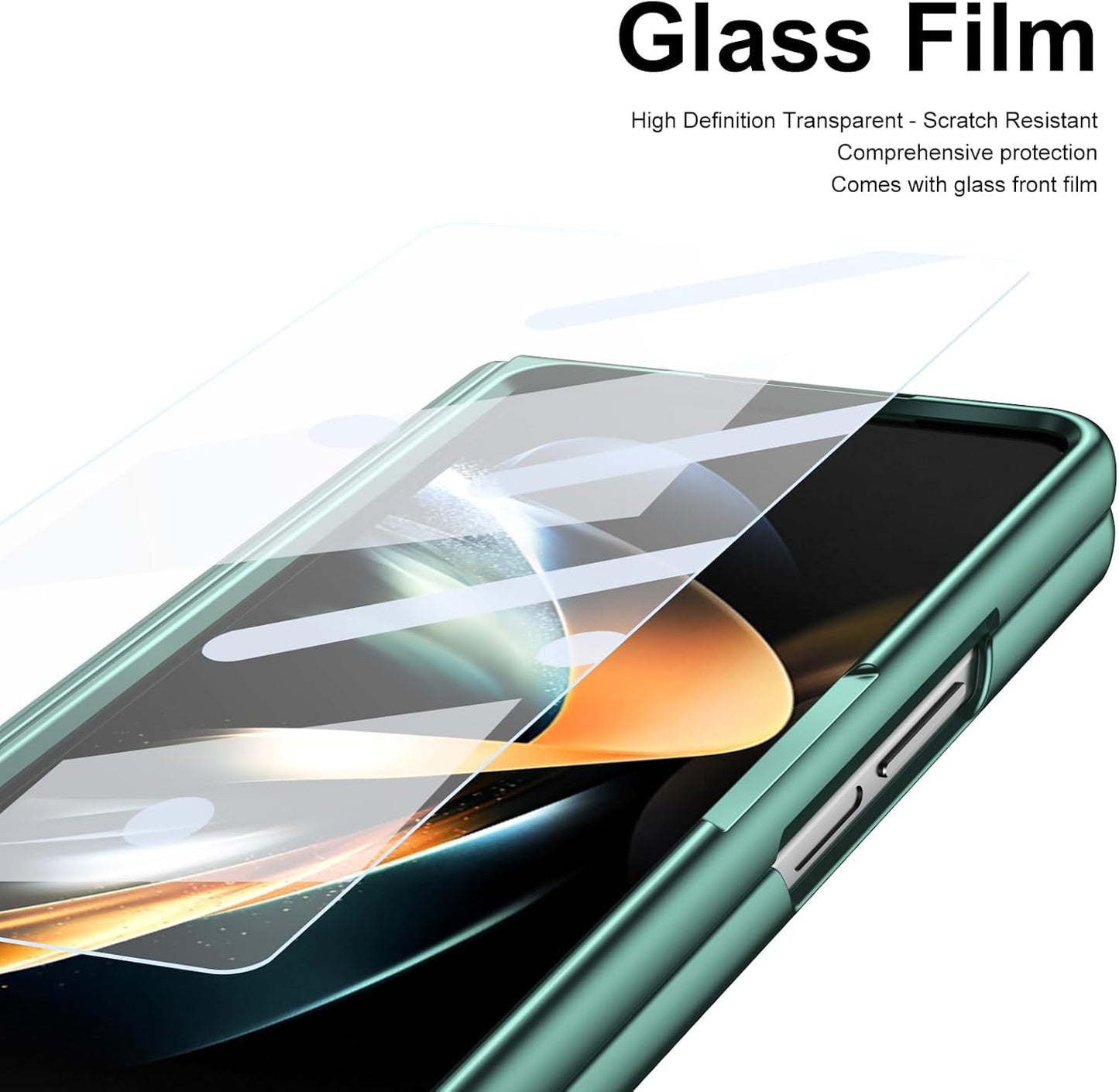 iTape Lightweight phone case for Samsung Galaxy Z Fold4, hinged case supports wireless charging with lens protection, screen protector, complimentary stylus, drop-proof and fingerprint resistant Blue