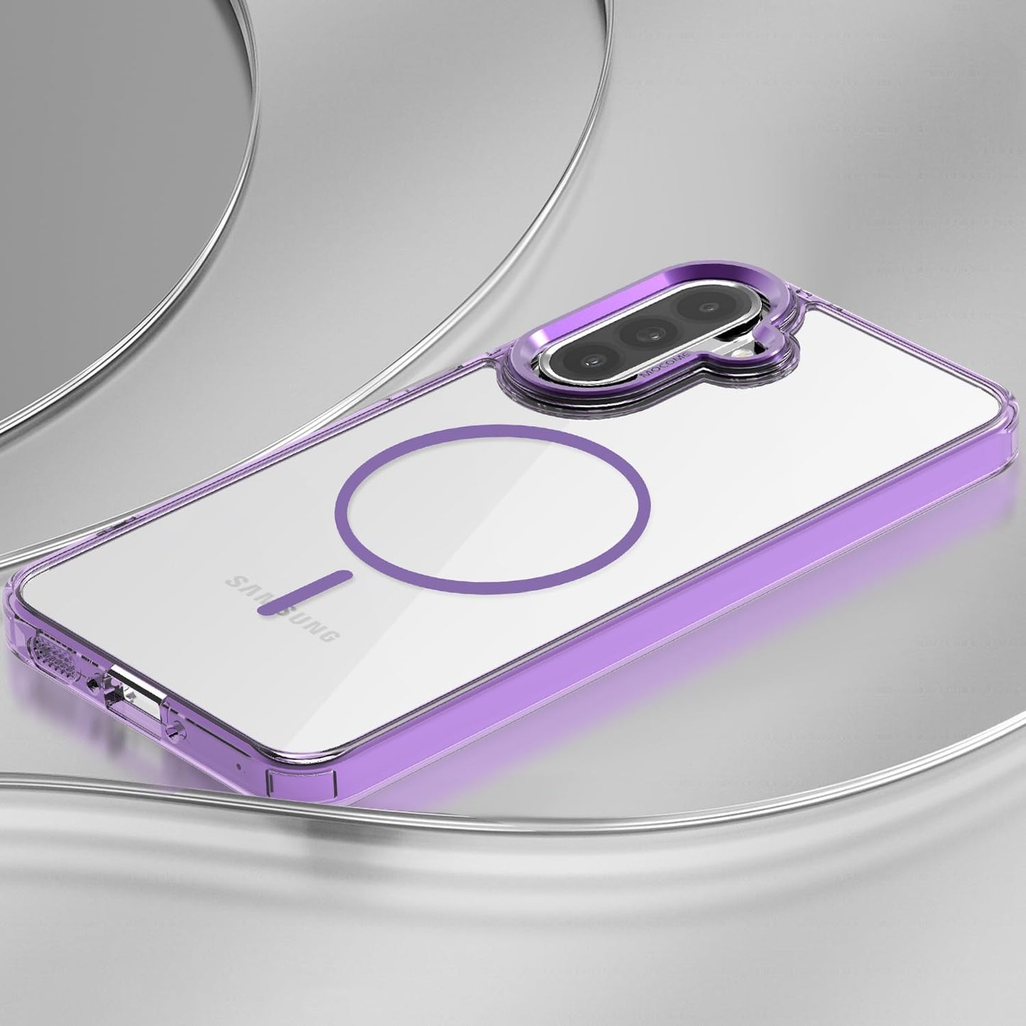 iTape Magnetic transparent phone case for Samsung Galaxy A36, supports wireless charging, military-grade drop-proof, compatible with Samsung Galaxy A36 Car magnetic bracket