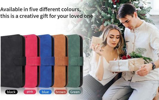 Mobile phone case compatible with iPhone 16E. Soft touch flip holder credit card slot wallet phone case, shockproof and drop-proof Green