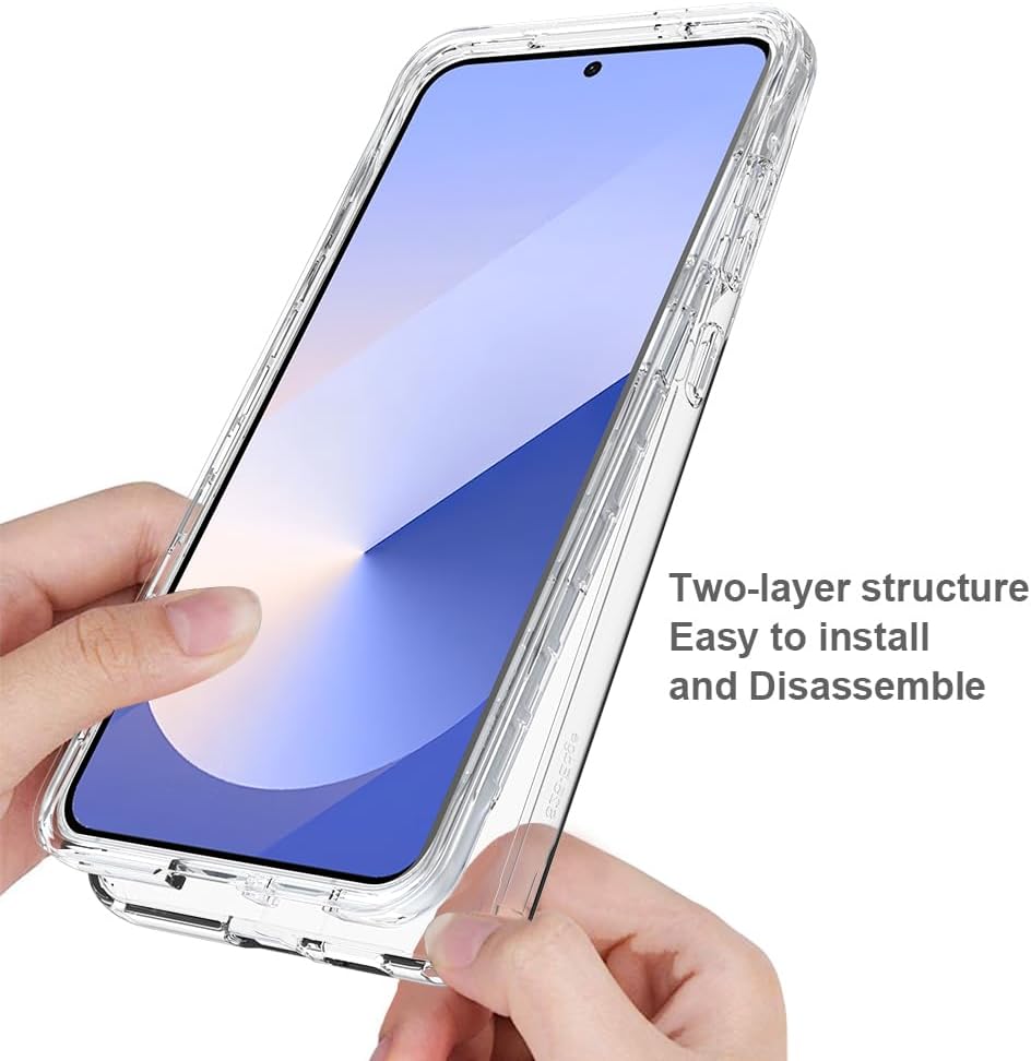 iTape 360° transparent silicone protective case for Samsung Galaxy S25 Edge, two-in-one mobile phone case to protect the screen, transparent protective mobile phone case