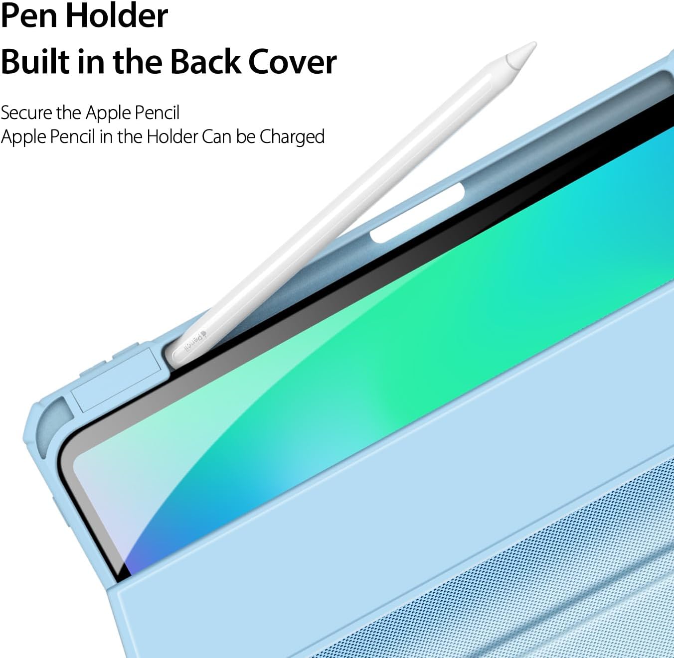 Magnetic Case for Apple iPad Air 11 (2024-2025) [Built-in Pen Holder] Multi-angle Viewing Smart Stand Case, Auto Sleep\/Wake, Four-corner Airbag Protection Blue