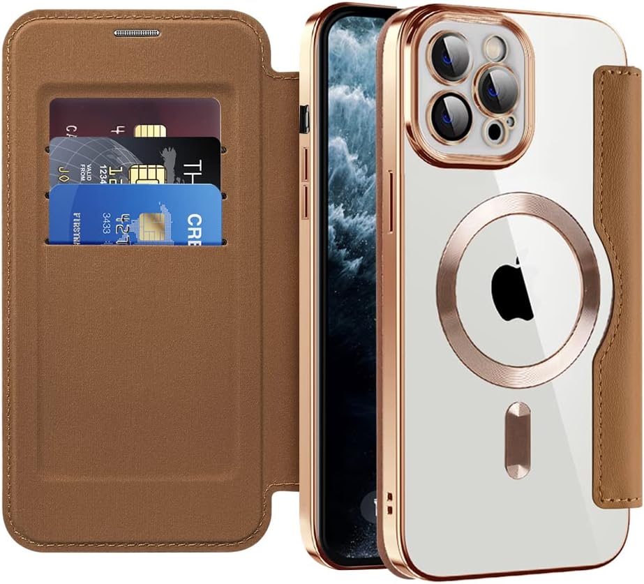 Wallet phone case suitable for iPhone 11 Pro max with [Credit Card Holder][RFID Blocking], compatible with magnetic wireless charging Blue