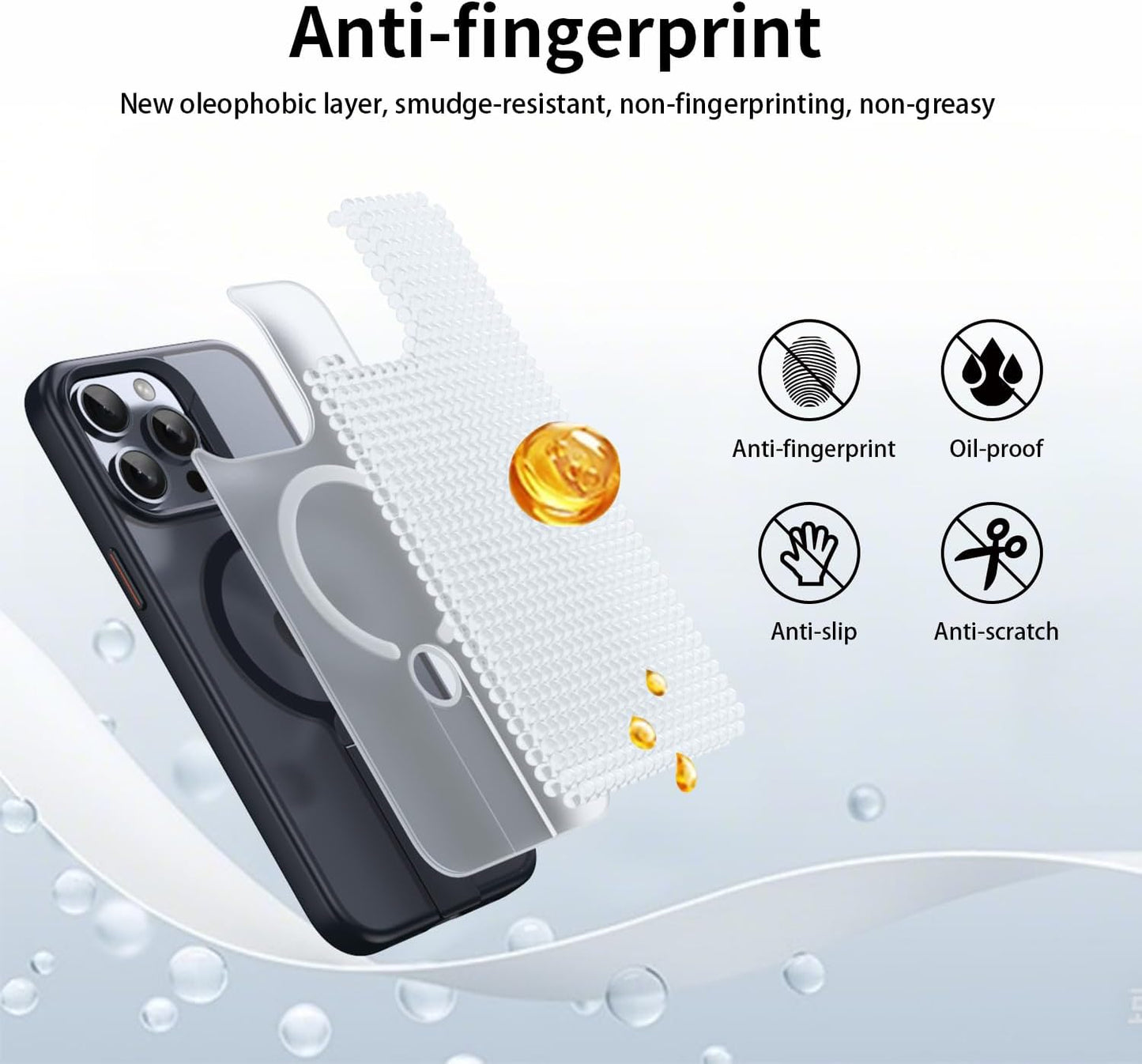 Magnetic phone case for iPhone 15 Pro max, supports wireless charging, 360° rotating invisible bracket, military-grade anti-drop protection Black