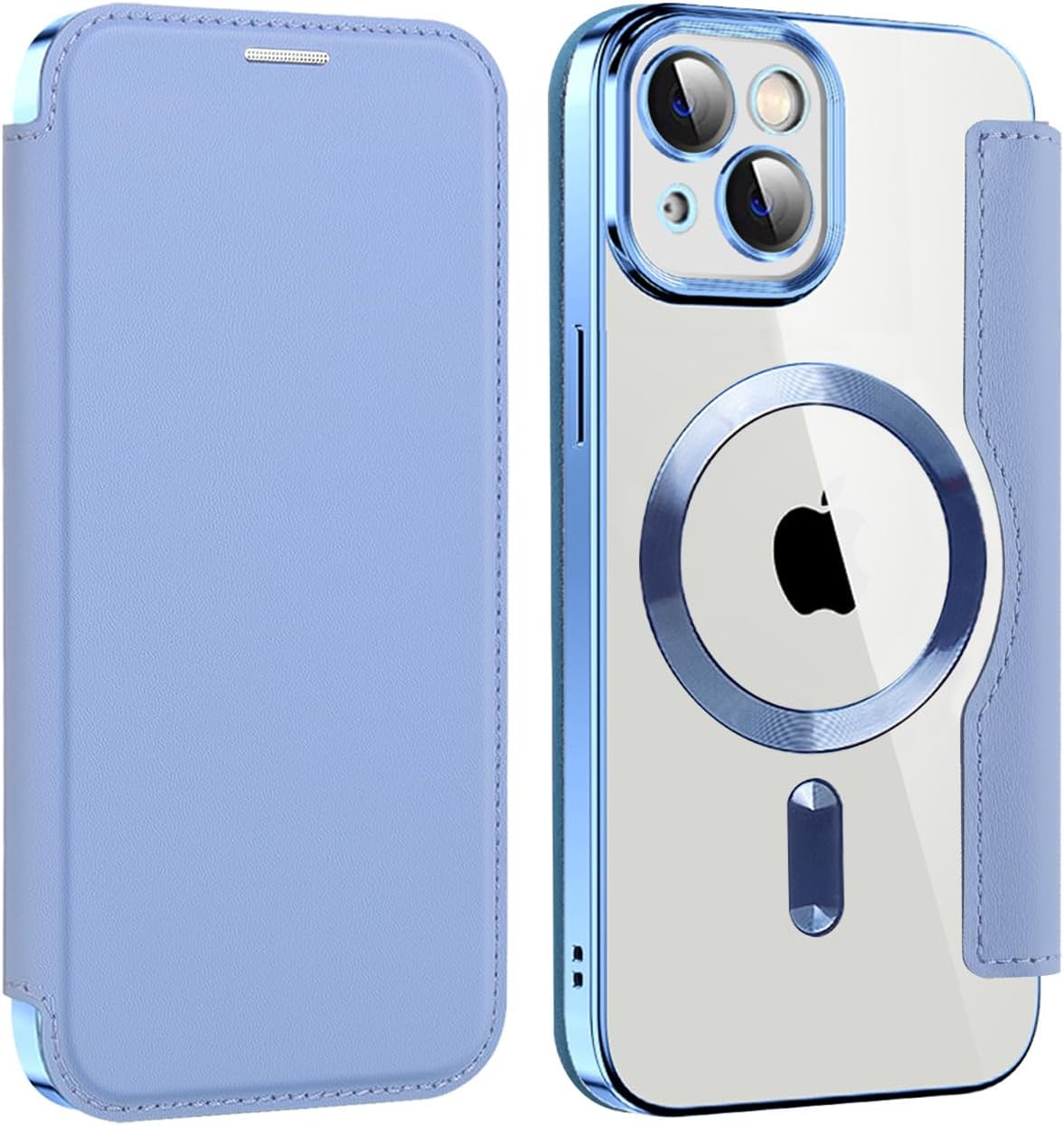 Wallet phone case suitable for iPhone 13 with [Credit Card Holder][RFID Blocking], compatible with magnetic wireless charging Green