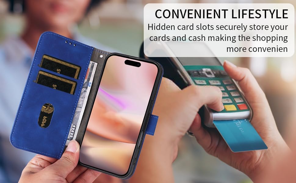 iTape Mobile phone case compatible with Samsung Galaxy S25 Edge. Soft touch flip holder credit card slot wallet phone case, shockproof and drop-proof Black
