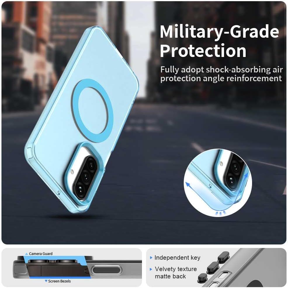 iTape TPU magnetic candy color mobile phone case for Samsung Galaxy A26 5G, supports wireless charging, four-corner airbag protection, military anti-fall mobile phone case Purple