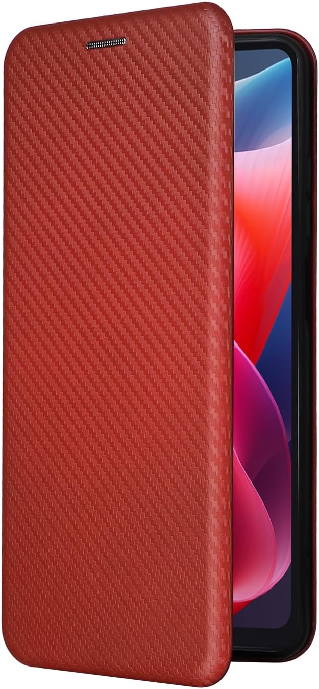 iTape Carbon fiber phone case for Motorola Moto G 04. Magnetic flip phone case, credit card slot, wallet case, shockproof and drop-proof Green