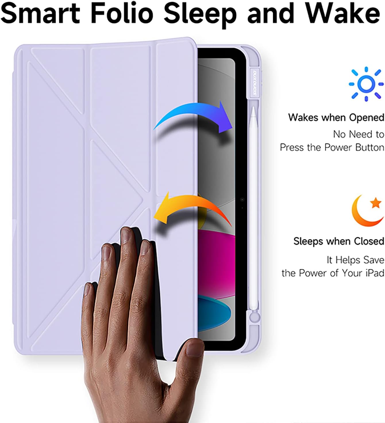 Magnetic protective case for Apple iPad Air 11 (2025), [Stand function] Ultra-thin smart case with automatic sleep wake function Pink