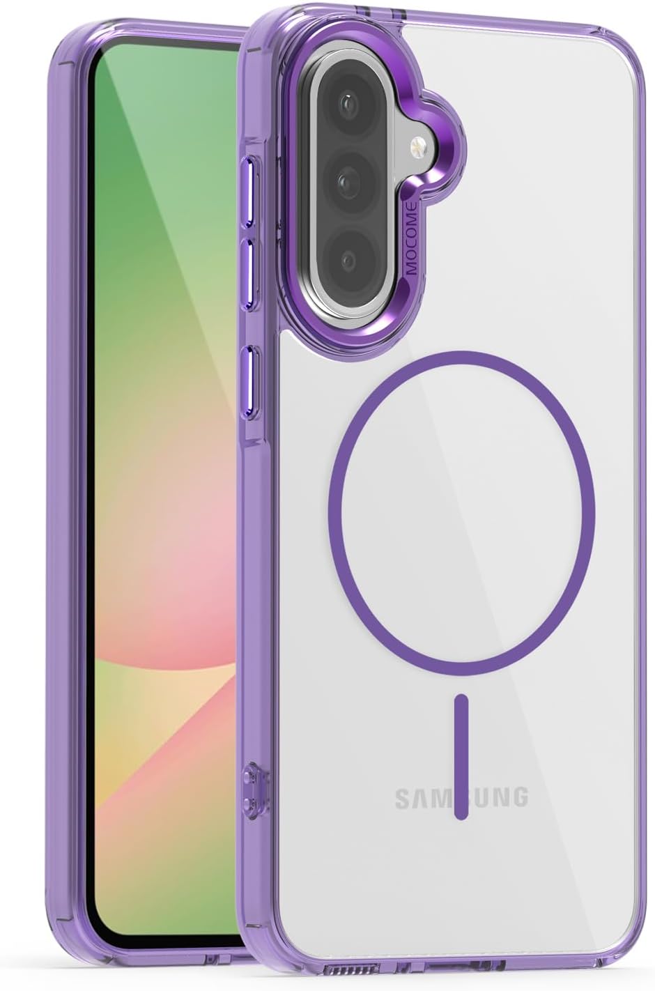iTape Magnetic transparent phone case for Samsung Galaxy A36, supports wireless charging, military-grade drop-proof, compatible with Samsung Galaxy A36 Car magnetic bracket