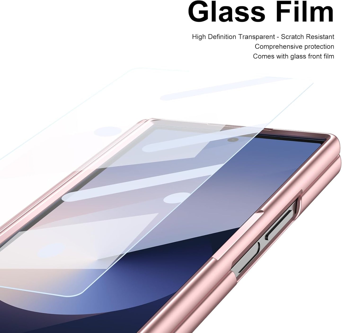 Lightweight phone case for Samsung Galaxy Z Fold6, hinged case supports wireless charging with lens protection, screen protector, complimentary stylus, drop-proof and fingerprint resistant