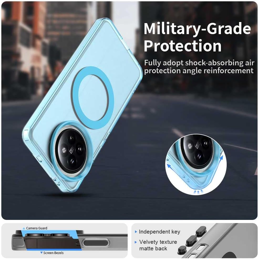 iTape TPU candy phone case for Xiaomi 14 Civi, supports wireless charging, four-corner airbag protection, military anti-fall phone case Green
