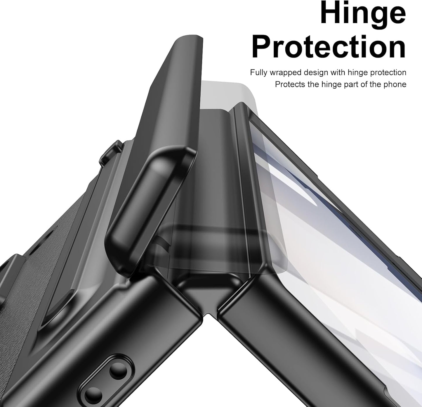 Lightweight phone case for Samsung Galaxy Z Fold6, hinged case supports wireless charging with lens protection, screen protector, complimentary stylus, drop-proof and fingerprint resistant