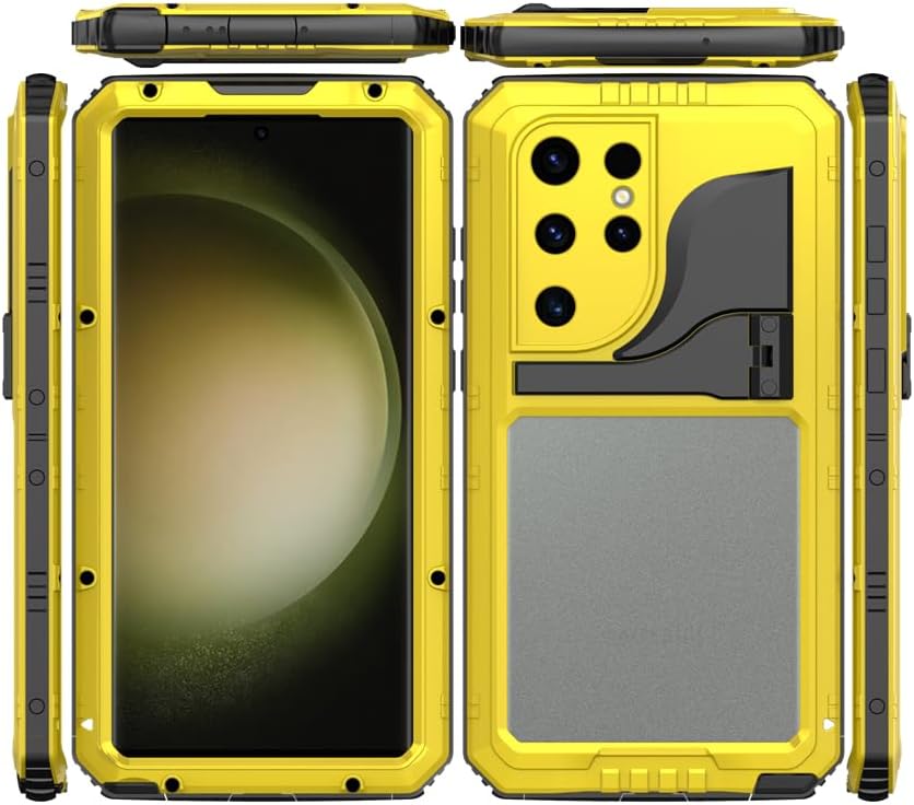 iTape Case for Samsung Galaxy S23 Ultra, 360° Waterproof IP68 Shockproof Hard Shell Metal Military Heavy Duty Rugged Protective Case for Samsung Galaxy S23 Ultra Magnetic Wireless Charging Red