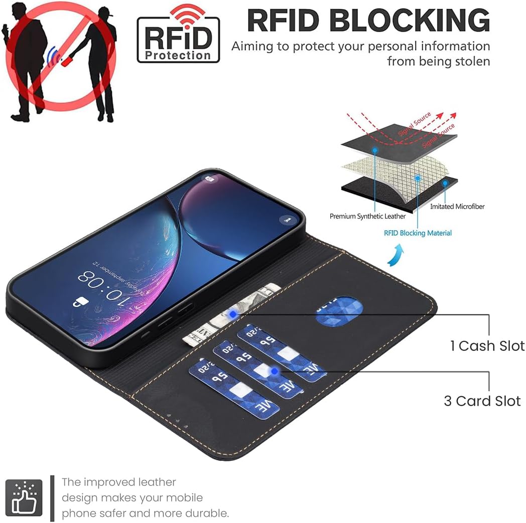 iTape Wallet phone case for Samsung Galaxy S25, RFID anti-theft wallet, pressed edge leather case flip cover stand Blue