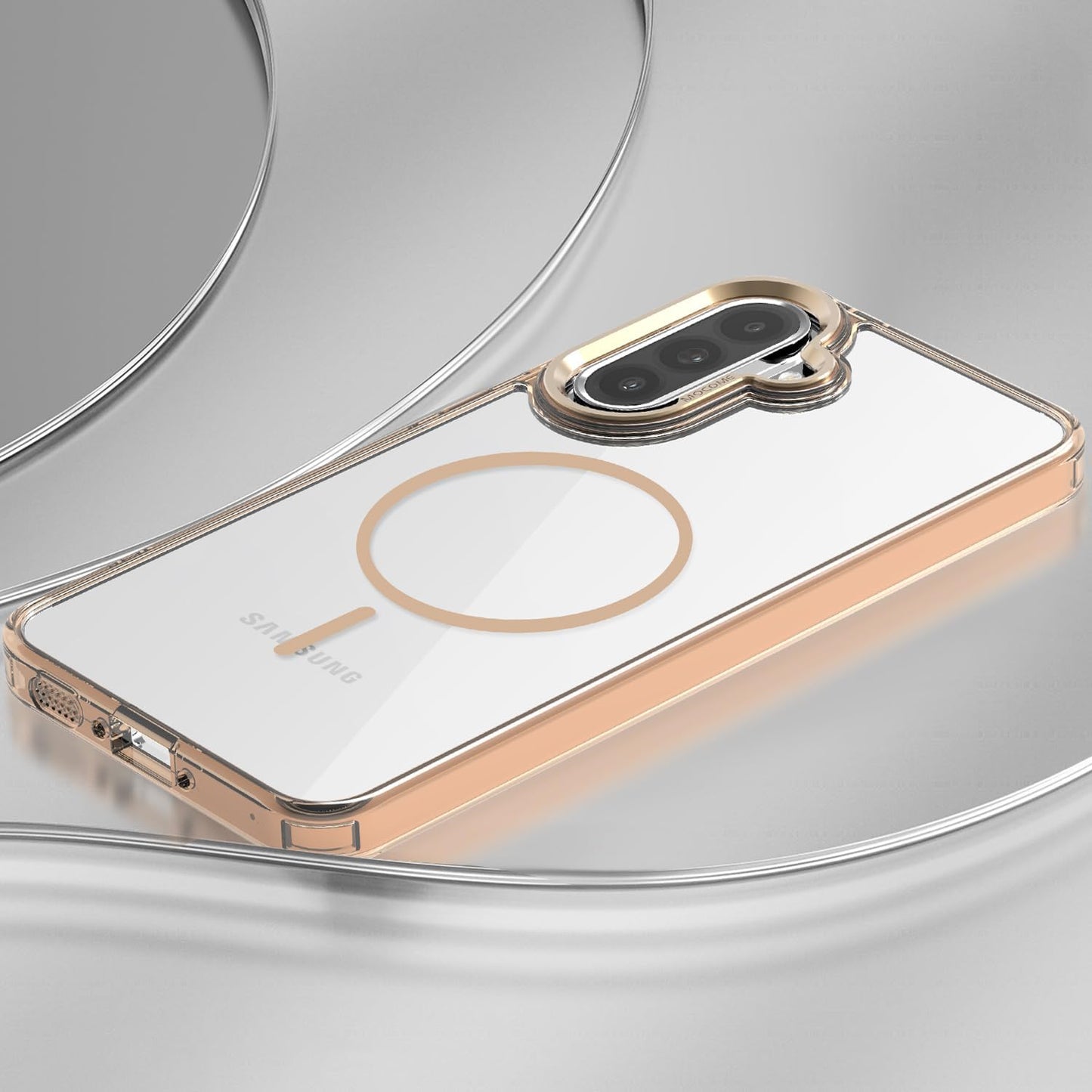 iTape Magnetic transparent phone case for Samsung Galaxy A36, supports wireless charging, military-grade drop-proof, compatible with Samsung Galaxy A36 Car magnetic bracket