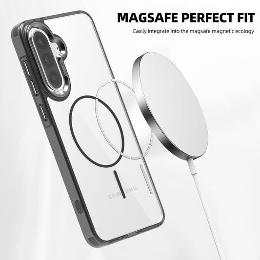 iTape Magnetic transparent phone case for Samsung Galaxy A36, supports wireless charging, military-grade drop-proof, compatible with Samsung Galaxy A36 Car magnetic bracket