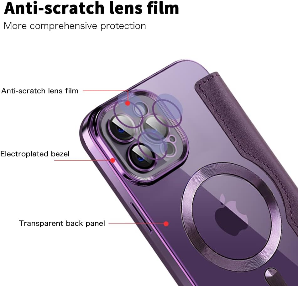 Wallet phone case suitable for iPhone 11 Pro max with [Credit Card Holder][RFID Blocking], compatible with magnetic wireless charging Blue