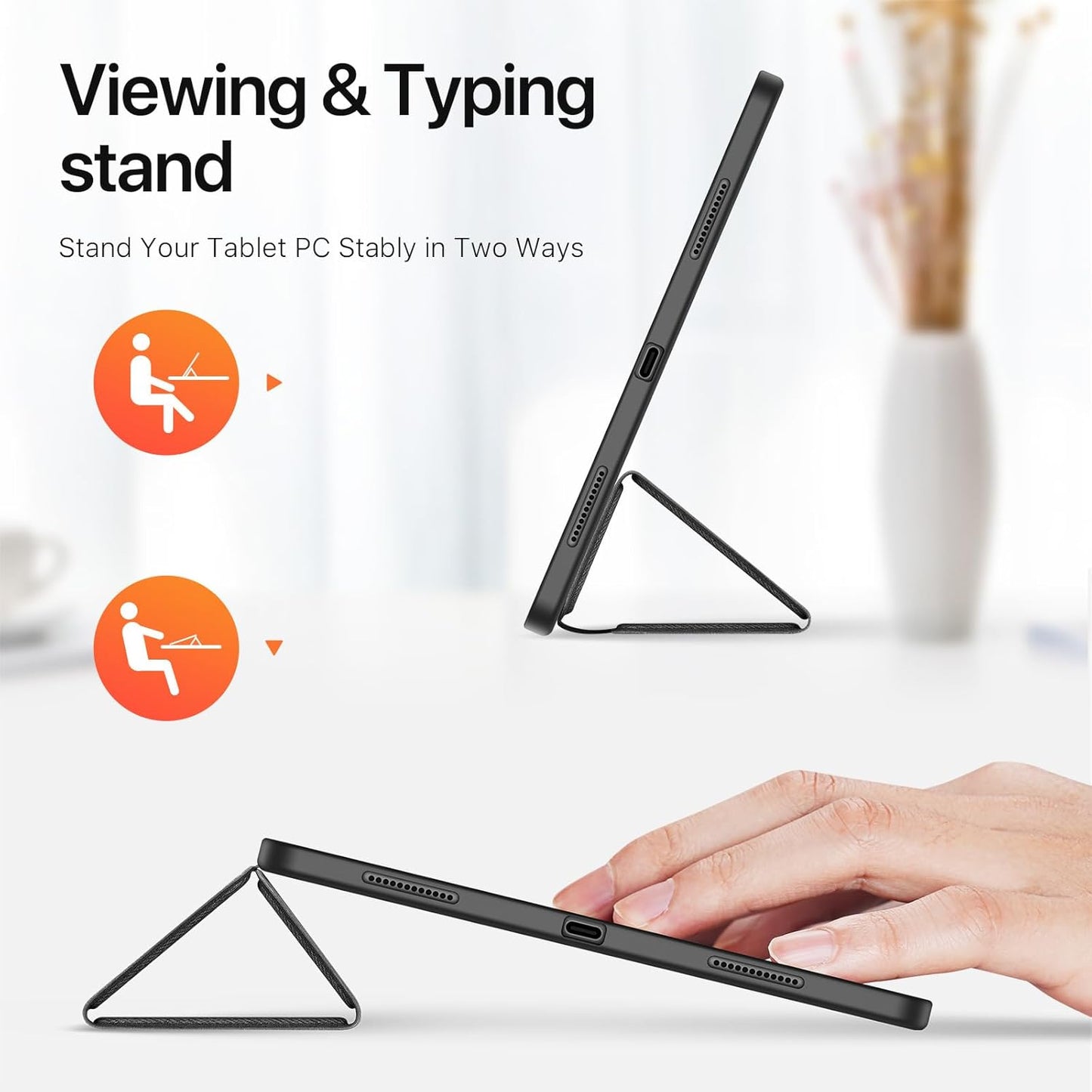 Magnetic Case for iPad Air 13-inch(2025（2024） - [Built-in Pen Holder] Multi-angle Viewing Hard Shell Smart Stand Case, Auto Sleep\/Wake Pink