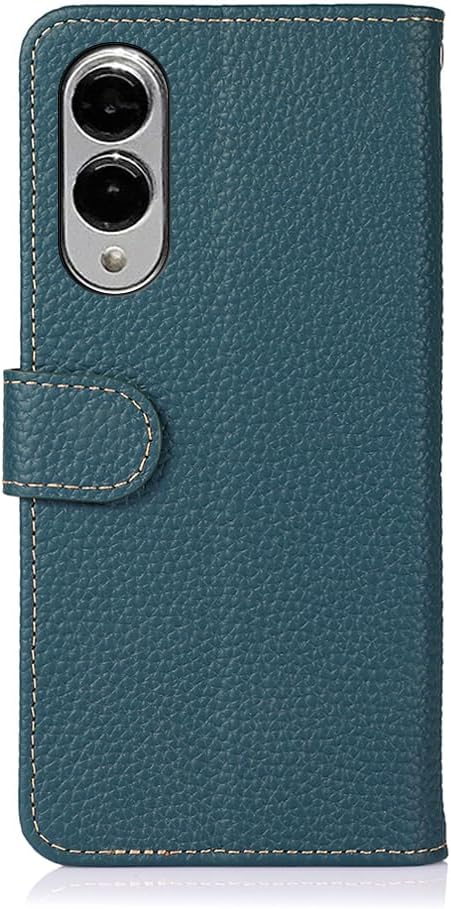 iTape Genuine leather pebbled phone case for Samsung Galaxy S25 Edge, cowhide RFID anti-theft brush phone case with card slot and shockproof flip cover Green