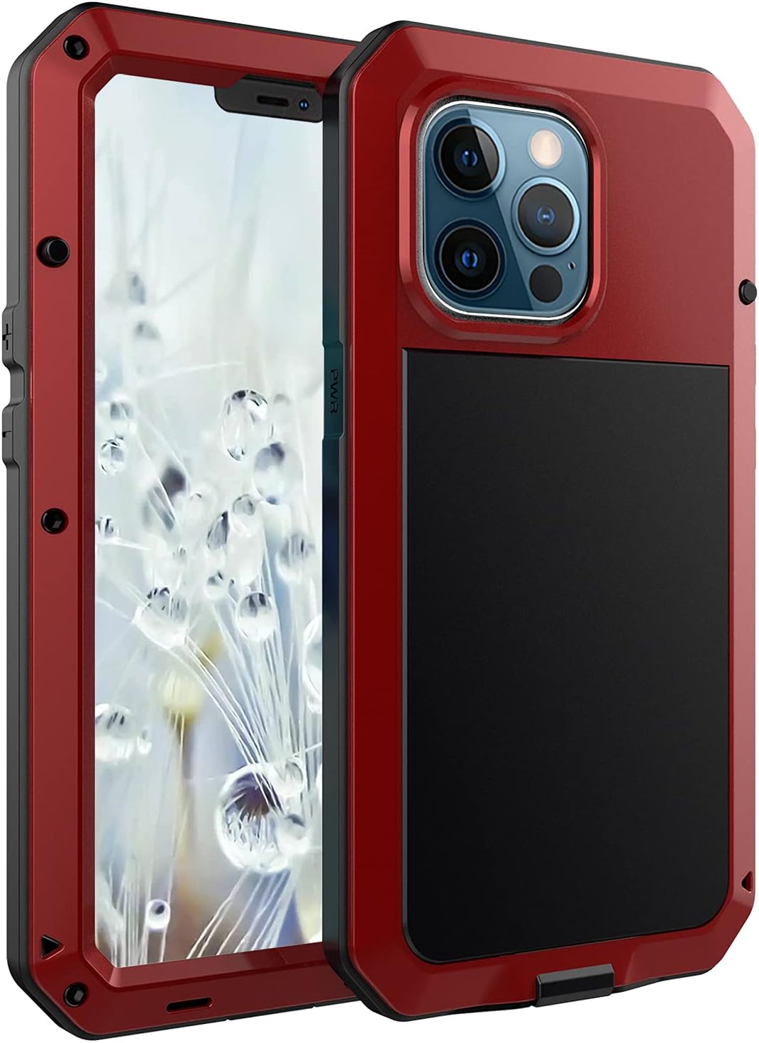 For iPhone 13 Pro max Phone Case, 360° Waterproof and Shockproof Hard Shell Metal Military Heavy Duty Rugged Case for iPhone 13 Pro max Silver