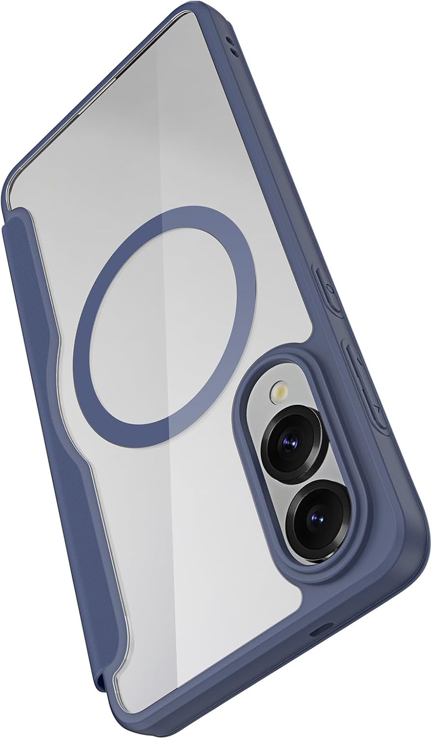 iTape Magnetic phone case for Samsung Galaxy S25 Edge, wireless charging + (FRID) anti-theft card slot, magnetic ring bracket, transparent back cover