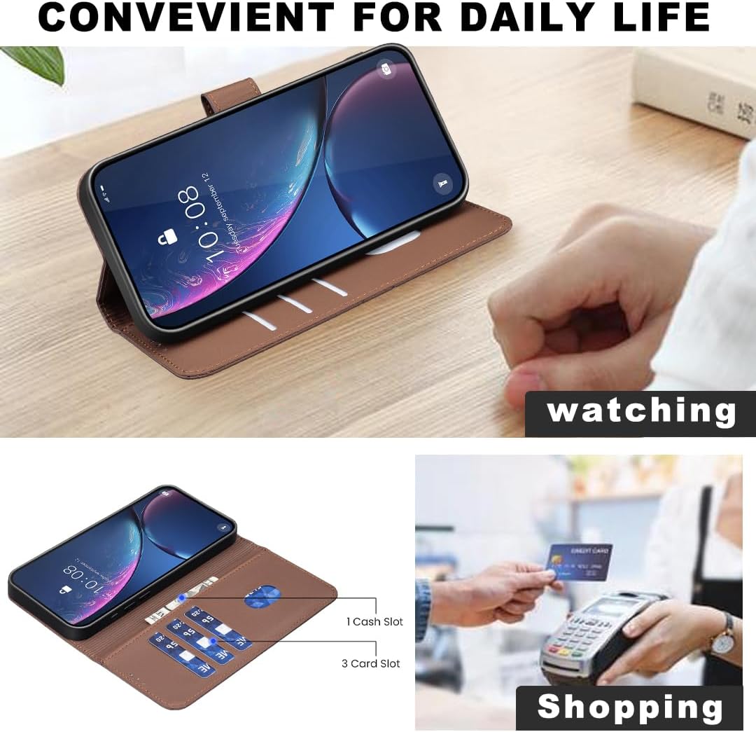 iTape Wallet phone case for Samsung Galaxy A55, RFID anti-theft wallet, pressed edge leather case flip cover stand