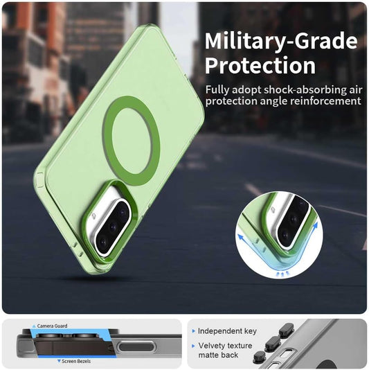 iTape TPU magnetic candy color mobile phone case for Samsung Galaxy A36 5G, supports wireless charging, four-corner airbag protection, military anti-fall mobile phone case Green