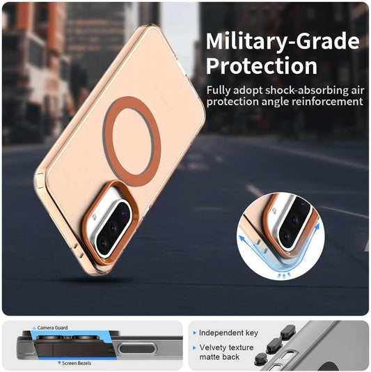 iTape TPU magnetic candy color mobile phone case for Samsung Galaxy A56 5G, supports wireless charging, four-corner airbag protection, military anti-fall mobile phone case Orange