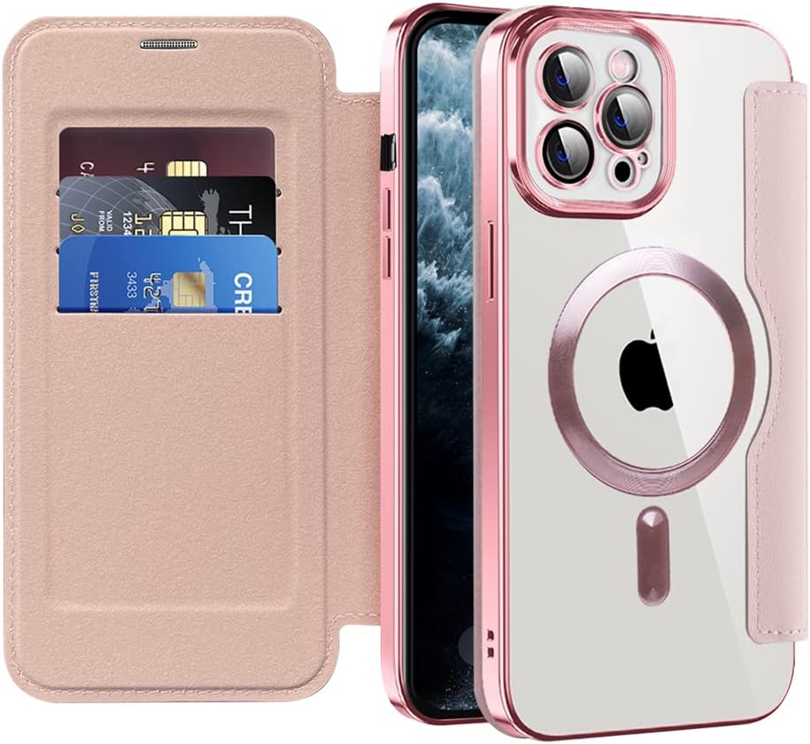 Wallet phone case suitable for iPhone 11 Pro max with [Credit Card Holder][RFID Blocking], compatible with magnetic wireless charging Blue