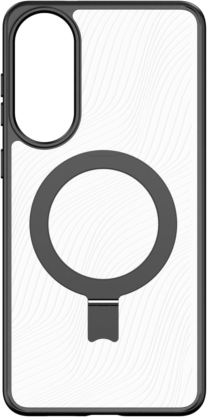 iTape Transparent magnetic mobile phone case for Samsung Galaxy S25 Edge mobile phone case, wireless charging + silicone shockproof protective case, no yellowing With bracket