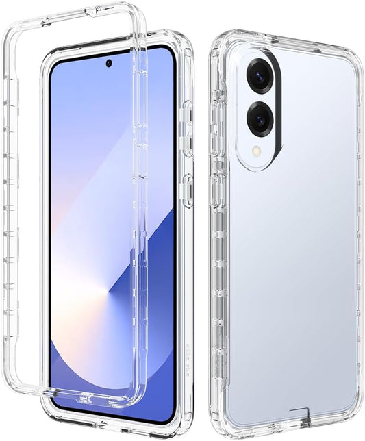 iTape 360° transparent silicone protective case for Samsung Galaxy S25 Edge, two-in-one mobile phone case to protect the screen, transparent protective mobile phone case