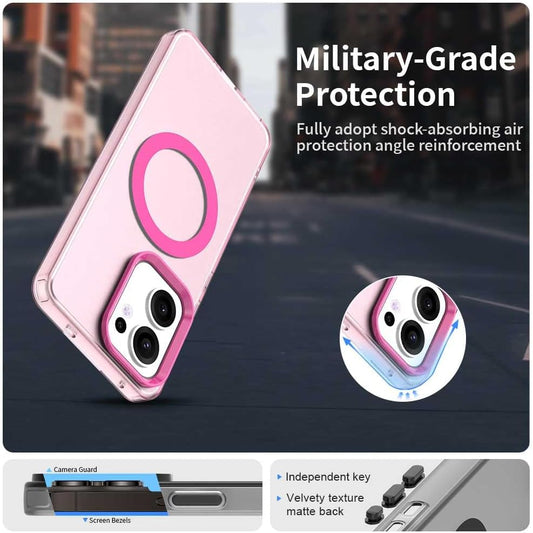 iTape TPU magnetic candy color mobile phone case for OPPO Reno 13F 5G, supports wireless charging, four-corner airbag protection, military anti-fall mobile phone case Red