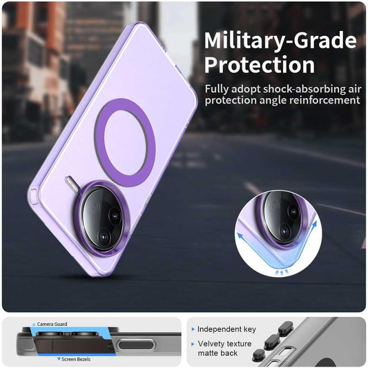 iTape TPU magnetic candy color mobile phone case for Xiaomi Redmi K80, supports wireless charging, four-corner airbag protection, military anti-fall mobile phone case Purple