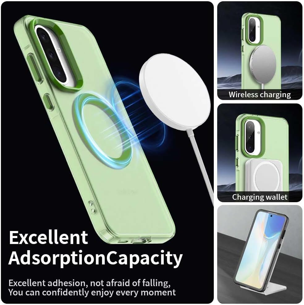 iTape TPU magnetic candy color mobile phone case for Samsung Galaxy A56 5G, supports wireless charging, four-corner airbag protection, military anti-fall mobile phone case Orange