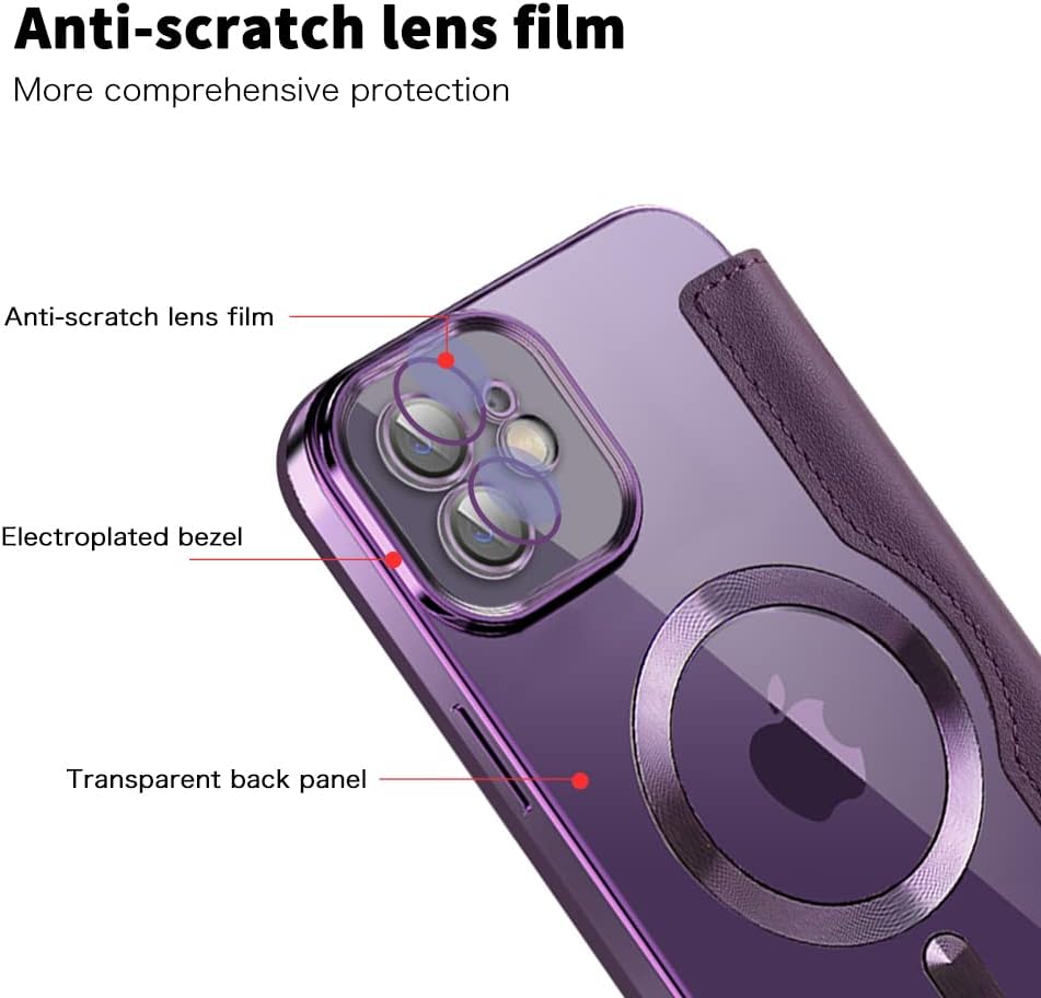Wallet phone case suitable for iPhone 11 with [Credit Card Holder][RFID Blocking], compatible with magnetic wireless charging Green