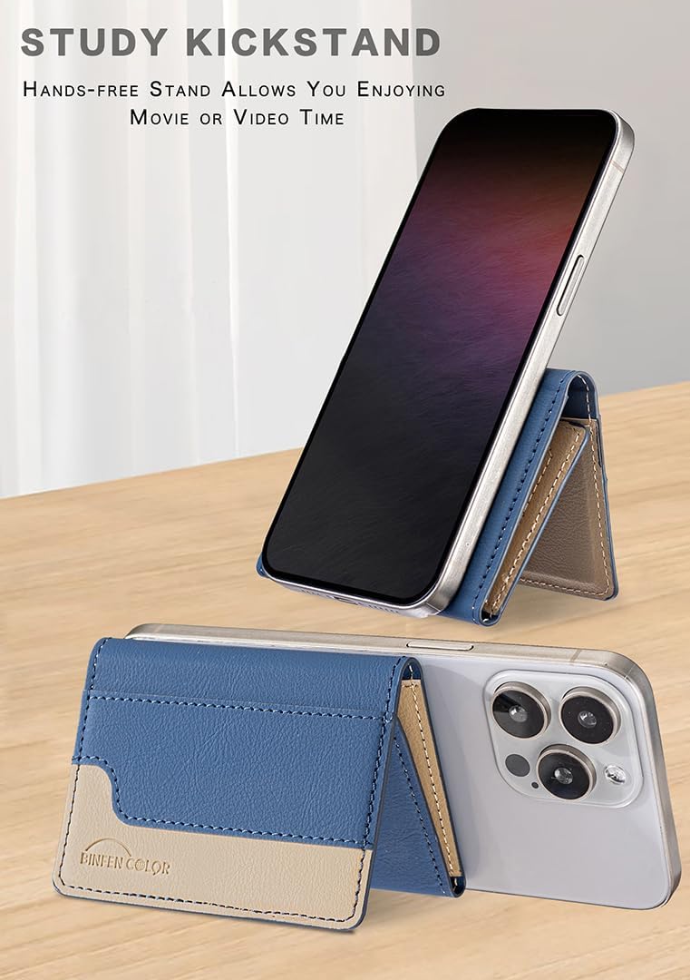 iTape Leather Magnetic Phone Wallet Compatible with Various Phone Models Android and iOS, Colorblock Horizontal Magnetic Card Holder Ultra-thin Wallet Card Holder Flip Stand Green