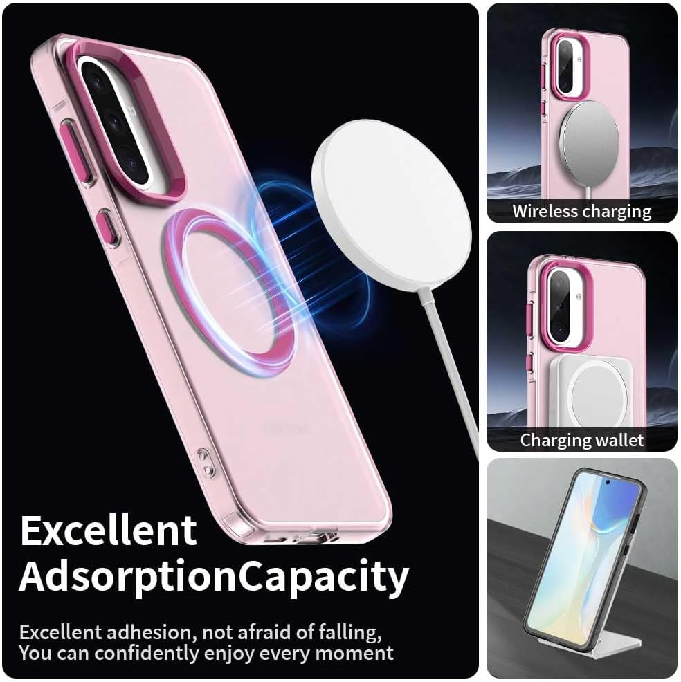 iTape TPU magnetic candy color mobile phone case for Samsung Galaxy A56 5G, supports wireless charging, four-corner airbag protection, military anti-fall mobile phone case Orange