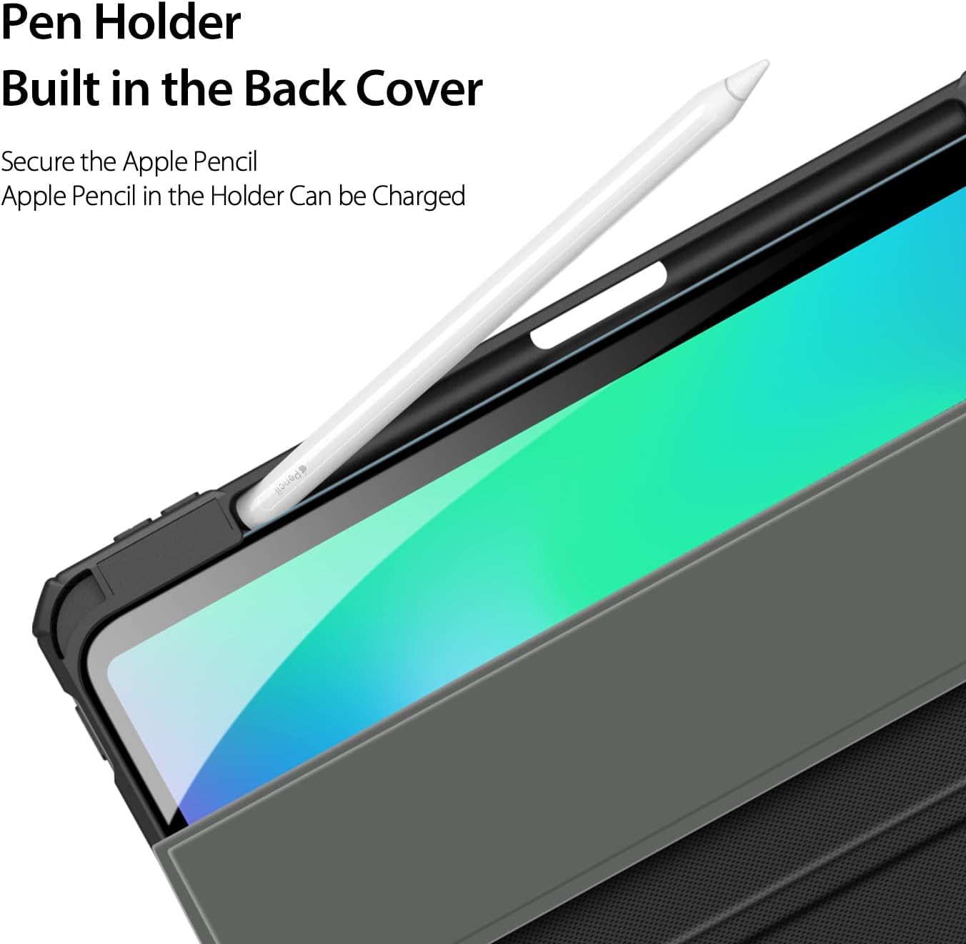 Magnetic Case for Apple iPad Air 11 (2024-2025) [Built-in Pen Holder] Multi-angle Viewing Smart Stand Case, Auto Sleep\/Wake, Four-corner Airbag Protection Blue