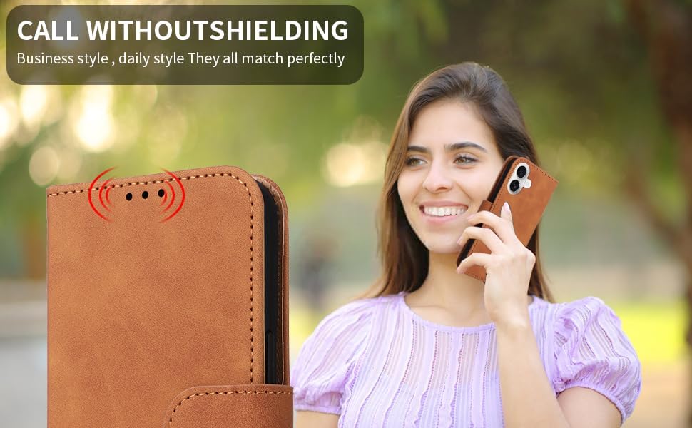 iTape Mobile phone case compatible with Samsung Galaxy A25 5G. Soft touch flip holder credit card slot wallet phone case, shockproof and drop-proof Brown