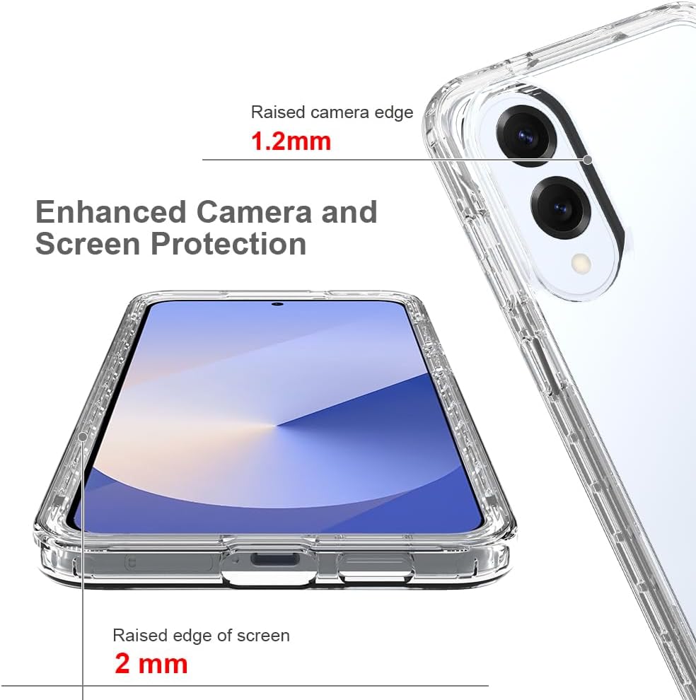 iTape 360° transparent silicone protective case for Samsung Galaxy S25 Edge, two-in-one mobile phone case to protect the screen, transparent protective mobile phone case