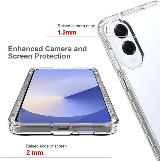 iTape 360° transparent silicone protective case for Samsung Galaxy S25 Edge, two-in-one mobile phone case to protect the screen, transparent protective mobile phone case