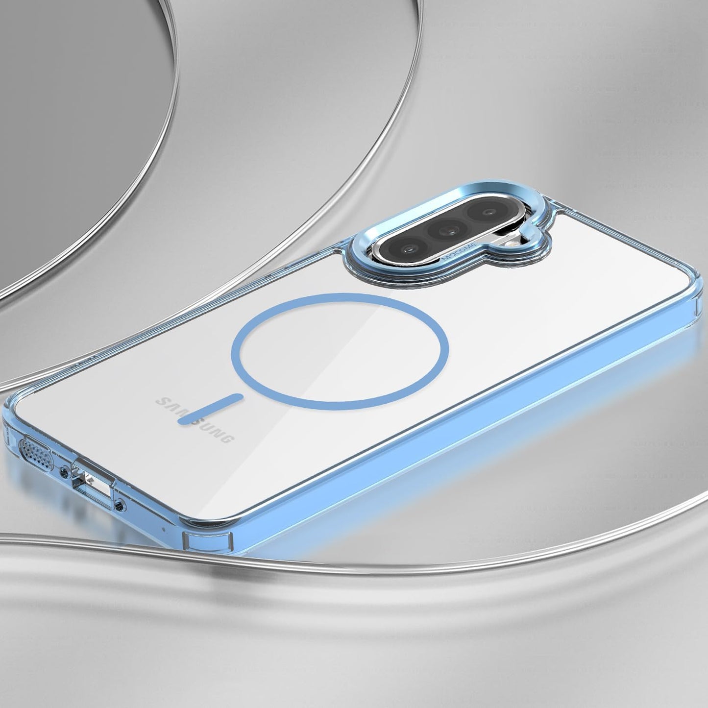 iTape Magnetic transparent phone case for Samsung Galaxy A36, supports wireless charging, military-grade drop-proof, compatible with Samsung Galaxy A36 Car magnetic bracket