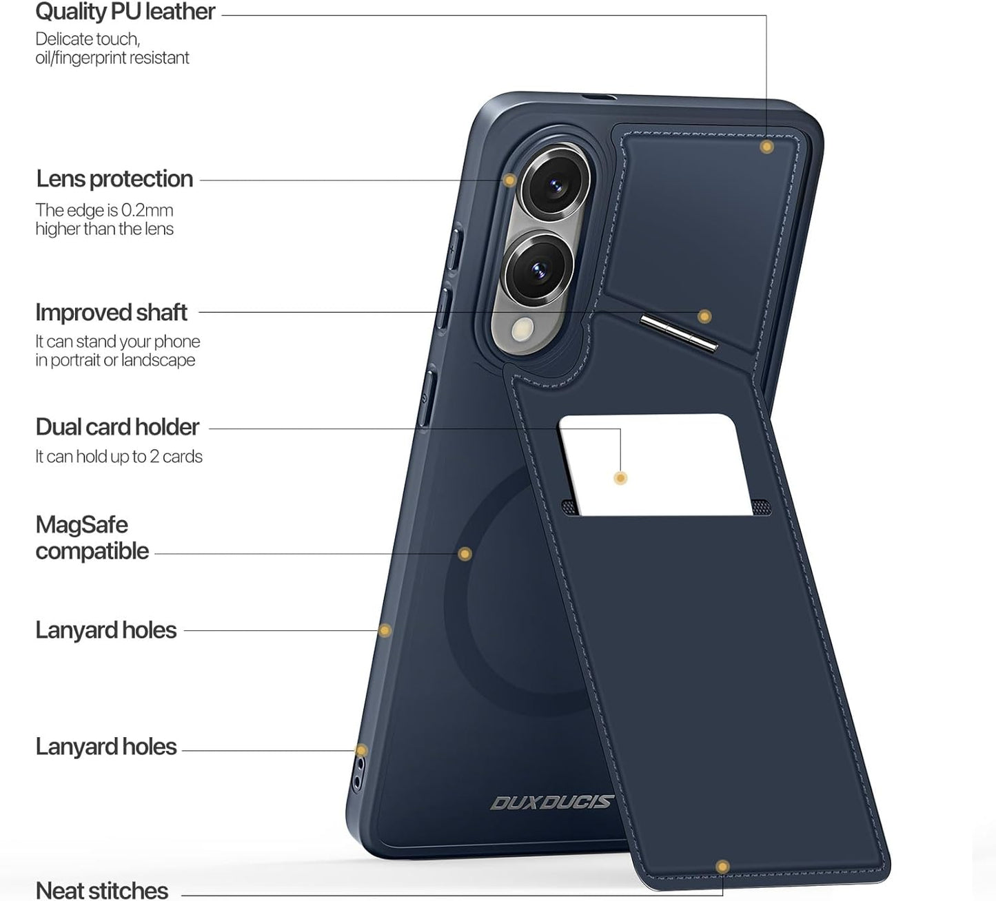 iTape 3 in 1 Magnetic Holder Phone Case for Samsung Galaxy S25 Edge, Wireless Charging Dual Card Phone Case Compatible with Samsung Galaxy S25 Edge RFID anti-theft card Purple