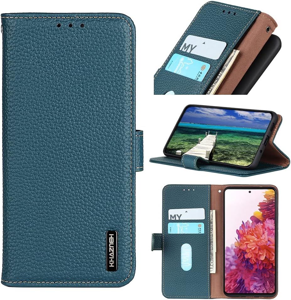 iTape Genuine leather pebbled phone case for Honor 400 Lite, cowhide RFID anti-theft brush phone case with card slot and shockproof flip cover Red