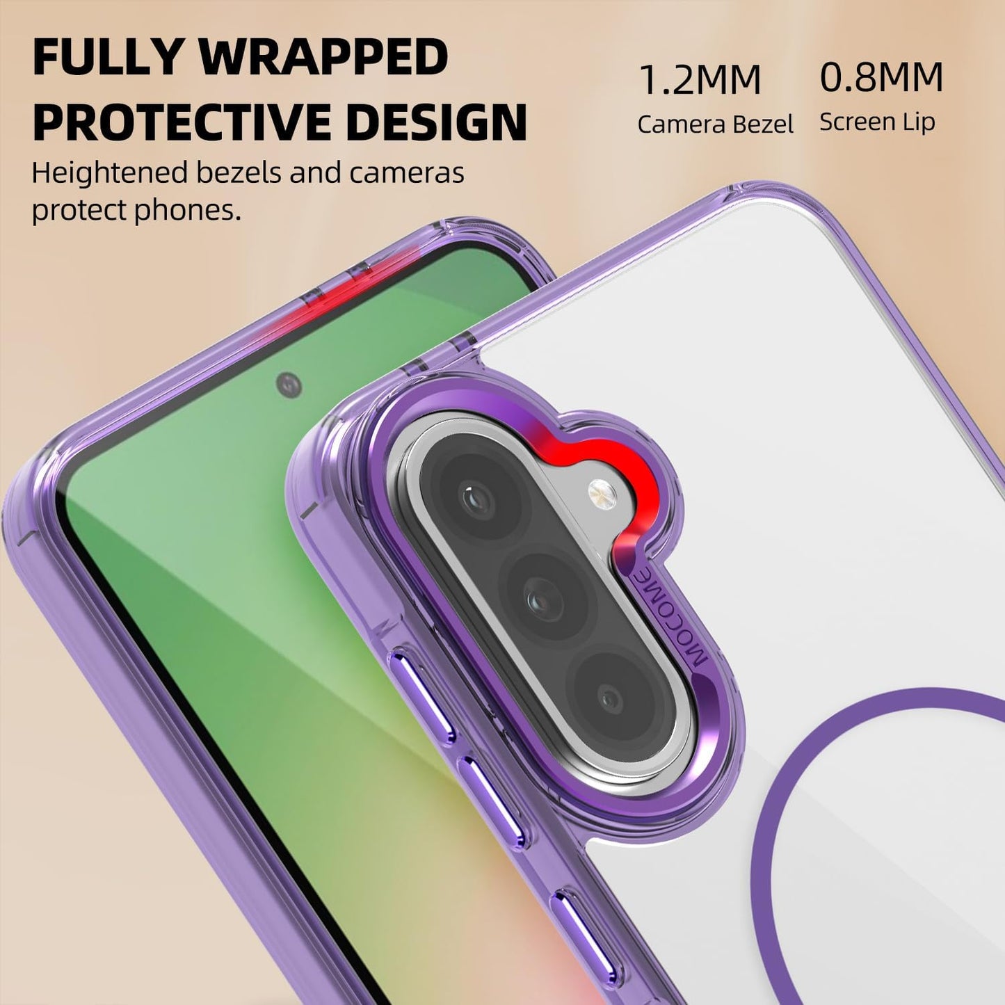 iTape Magnetic transparent phone case for Samsung Galaxy A36, supports wireless charging, military-grade drop-proof, compatible with Samsung Galaxy A36 Car magnetic bracket